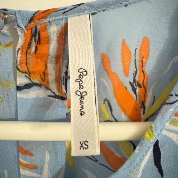 Pepe Jeans London Women's XS Maxi dress BELINDA PL952107 0AA MULTI Blue - Picture 10 of 13